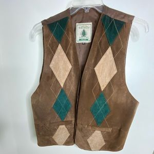 Vintage Northwest Territory Leather Patchwork Vest, size 2XL